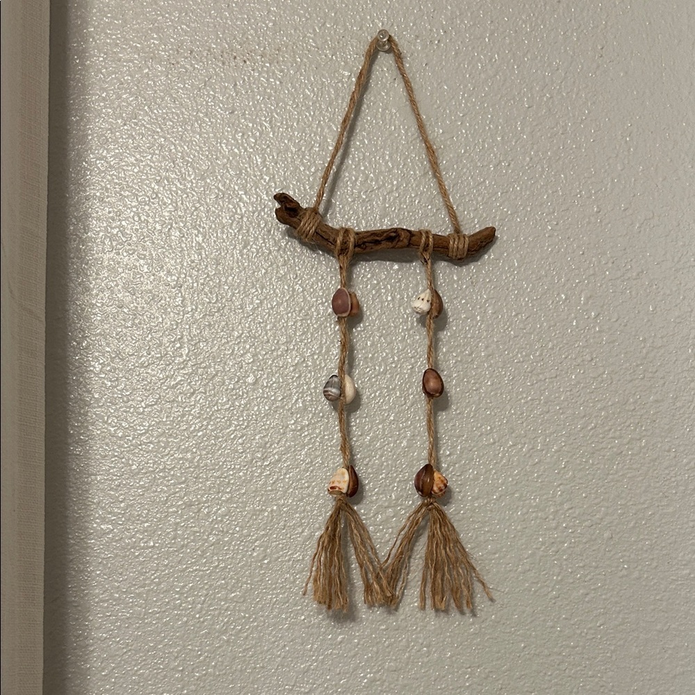 Maui driftwood and shell wall decor